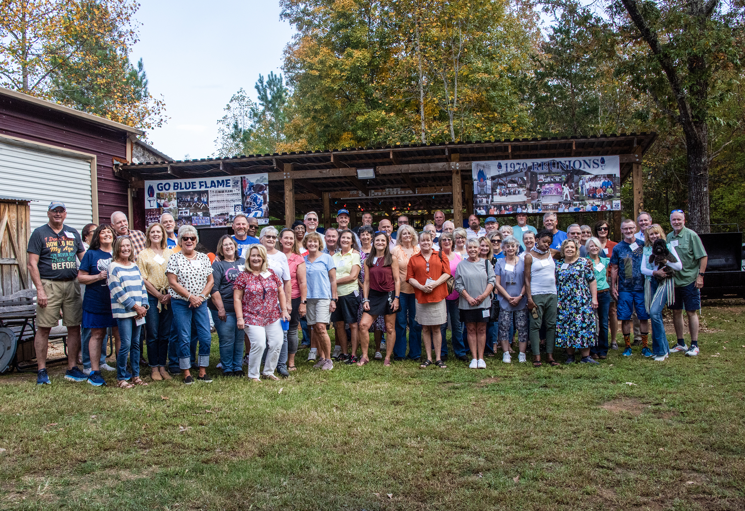 Group Picture of all classes at the reunion at the Back 40 on Oct 26, 2024